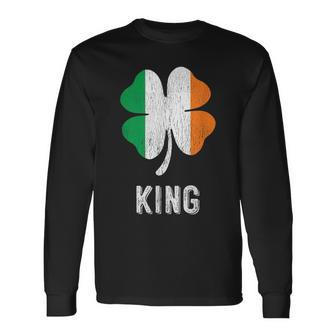 King Last Name Irish Pride Lucky St Patrick's Day Long Sleeve T-Shirt - Monsterry