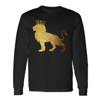 King Lion Crown -Cool African King Lion Long Sleeve T-Shirt - Monsterry DE