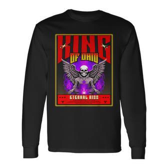King Of Ohio Ironic Meme Brainrot Trendy Rizz Quote Long Sleeve T-Shirt - Monsterry DE