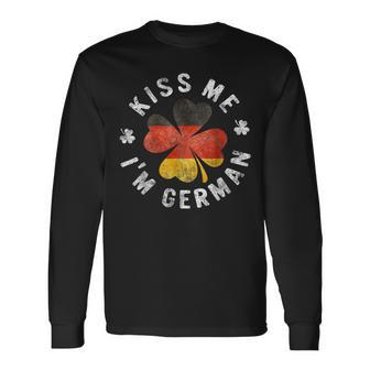 Kiss Me I'm German St Patrick's Day Germany Long Sleeve T-Shirt - Monsterry AU