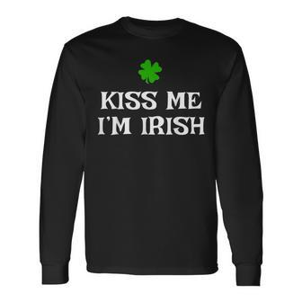 Kiss Me I'm Irish Saint Patrick Day Women Long Sleeve T-Shirt | Mazezy