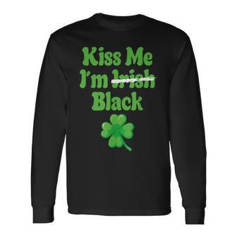 Kiss Me Im Irish Black Long Sleeve T-Shirt - Thegiftio