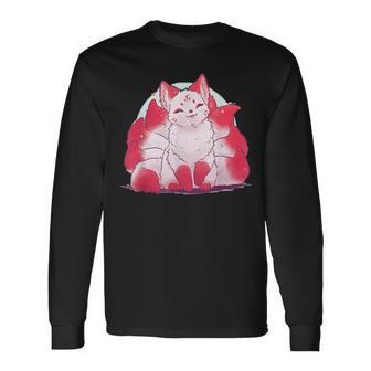 Kitsune Fox Animal Cute Japanese Anime Kawaii Fox Long Sleeve T-Shirt - Thegiftio UK