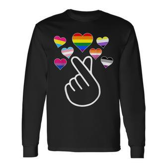 Kpop Gay Pride Lgbt Trans Pan Bisexual Ace Nonbinary Lesbian Long Sleeve T-Shirt - Monsterry CA