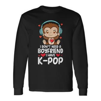 Kpop Items Bias Monkey Merch K-Pop Merchandise Fangirls Long Sleeve T-Shirt - Monsterry UK