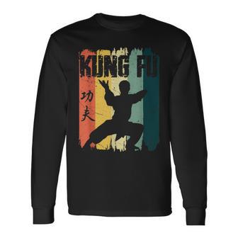 Kung Fu Retro Vintage Sunset Chinese Martial Arts Langarmshirts - Seseable