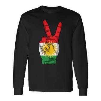 Kurdish Flag Kurdish Kurdistan Langarmshirts - Seseable