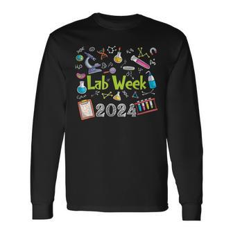 Lab Week 2024 Retro Medical Laboratory Tech Lab Week Long Sleeve T-Shirt - Seseable