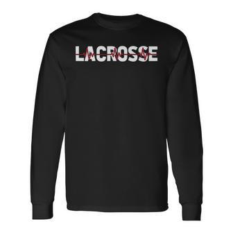 Lacrosse Ball Spieler Team Schläger Lacrosse Langarmshirts - Seseable