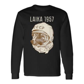 Laika Dog Sputnik Space Space Ussr Langarmshirts - Geschenkecke