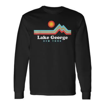 Lake George New York Sunset Mountains Long Sleeve T-Shirt - Monsterry CA
