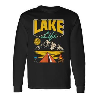 Lake Life Camping Wandern Angeln Bootfahren Segeln Lustig Outdoor Langarmshirts - Seseable