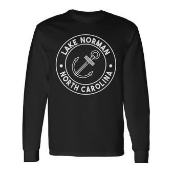 Graphic Lake Norman North Carolina Pocket Logo Souvenir Long Sleeve T-Shirt - Monsterry AU