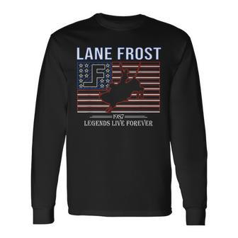 Lane Frost Legends Live Together Rodeo Lover Long Sleeve T-Shirt | Mazezy