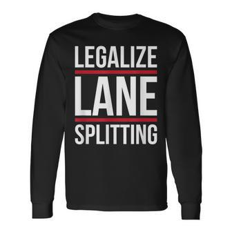 Lane-Splitting Motorcycle Cars Make Lane Splitting Legal Long Sleeve T-Shirt - Monsterry CA