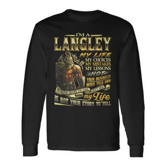 Langley Family Name Langley Last Name Team Long Sleeve T-Shirt - Seseable