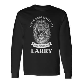 Larry Name Lion Long Sleeve T-Shirt - Seseable