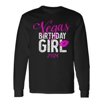 Las Vegas Girls Trip 2024 Girls Vegas Birthday Squad Long Sleeve T-Shirt - Thegiftio UK