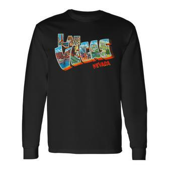 Las Vegas Nevada Nv Vintage Retro Souvenir Long Sleeve T-Shirt - Monsterry CA