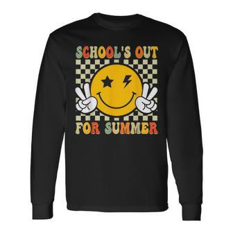 Last Day Of School Retro Schools Out For Summer Teachers Long Sleeve T-Shirt - Seseable