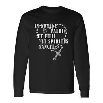 Latin Roman Catholic Rosary Religious Catholic Holy Long Sleeve T-Shirt - Seseable