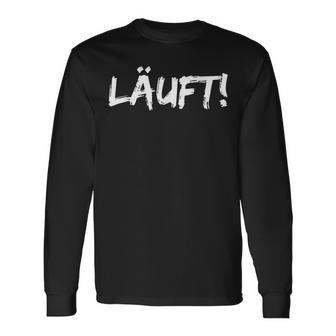 Läuft Optimismus Gute Laune Motivation Langarmshirts - Geschenkecke