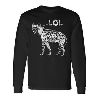 Laughing Hyena Lol African Wildlife Hyaenas Safari Long Sleeve T-Shirt - Monsterry
