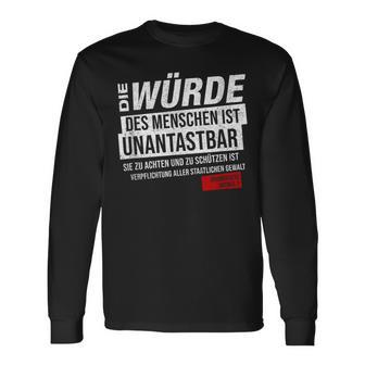 Basic Law Article 1 Die Zürde Des Menschen Ist Unantastbar Langarmshirts - Geschenkecke