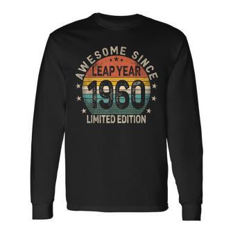 Leap Year 64Th Birthday Awesome Since 1960 Vintage Leap Day Long Sleeve T-Shirt - Monsterry AU