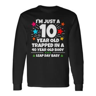 Leap Year Birthday 40Th Birthday Party Leap Day Birthday Long Sleeve T-Shirt | Mazezy