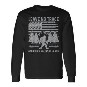 Leave No Trace America National Parks No Trace Bigfoot Long Sleeve T-Shirt - Seseable