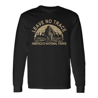Leave No Trace America National Parks Big Foot Long Sleeve T-Shirt - Seseable