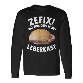 Leberkas Liver Cheese Melt Meat Cheese Meat Sausage Langarmshirts - Seseable