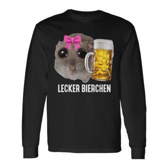 Lecker Bierchen X Sad Hamster Meme Bier Weizenbier Weißbier Langarmshirts - Geschenkecke