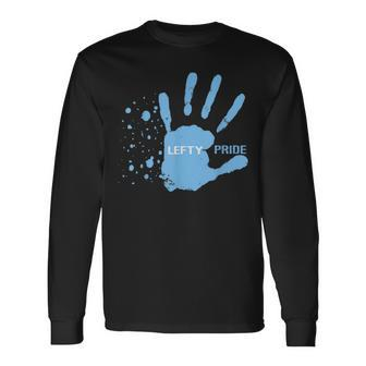 Left-Handed Lefty Pride Handprint Long Sleeve T-Shirt - Monsterry AU