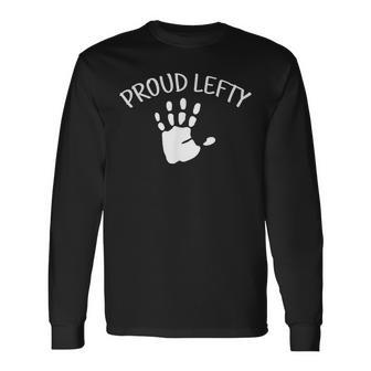 Left Handed Proud Lefty Pride Hand Wave Long Sleeve T-Shirt - Monsterry DE