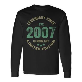 Legend Since 2007 17Th Birthday Retro 17 Years Old Boy Long Sleeve T-Shirt - Monsterry AU