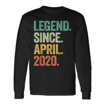 Legend Since April 2020 4Th Birthday Boy 4 Years Old Long Sleeve T-Shirt - Seseable