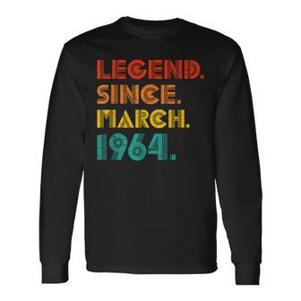 Legend Since March 1964 Birth Of Birthday 1964 Idea Vintage Long Sleeve T-Shirt - Monsterry AU