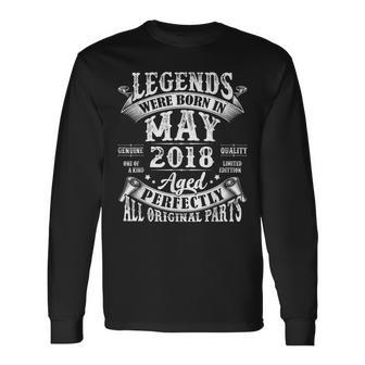 Legend Since May 2018 Vintage 6Th Birthday Boy Long Sleeve T-Shirt - Monsterry