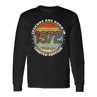 Legends Born In 1972 Vintage 70S Edition Long Sleeve T-Shirt - Monsterry UK