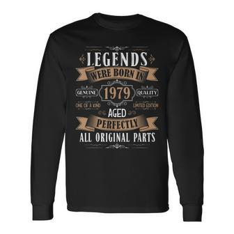 Legends Born In 1979 45Th Birthday 45 Years Old Bday Men Long Sleeve T-Shirt - Monsterry AU