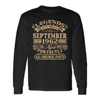 Legends Were Born In September 1962 60 Year Old For Men Long Sleeve T-Shirt - Monsterry UK
