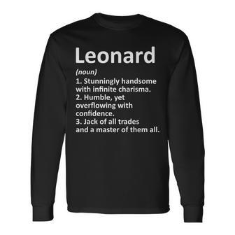 Leonard Definition Personalized Name Birthday Long Sleeve T-Shirt - Monsterry AU