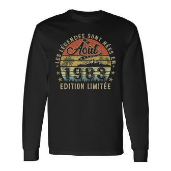 Les Legendes Sont Nees En Août 1983 40E Anniversaire Hommes T-shirt à manches longues - Cadeauxyz