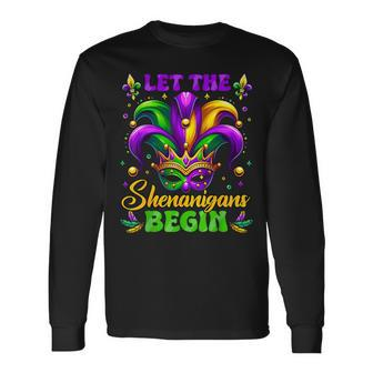 Let The Shenanigans Begin Mardi Gras Long Sleeve T-Shirt - Seseable