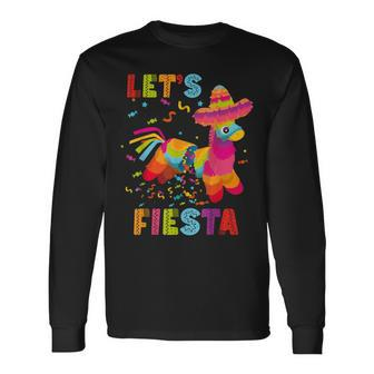 Let's Fiesta Pinata Cinco De Mayo Mexican Party Pinata Long Sleeve T-Shirt - Seseable