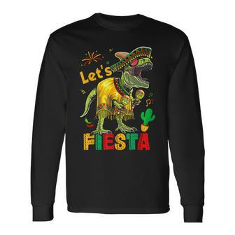 Let's Fiesta Mexican Dino Trex Cinco De Mayo Toddler Boys Long Sleeve T-Shirt | Mazezy