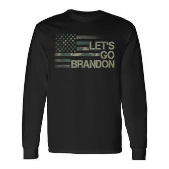 Let's Go Branson Brandon Camouflage Us Flag Long Sleeve T-Shirt - Monsterry UK