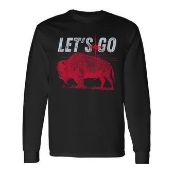 Let's Go Buffalo New York Wny Bflo Vintage Football Long Sleeve T-Shirt - Monsterry